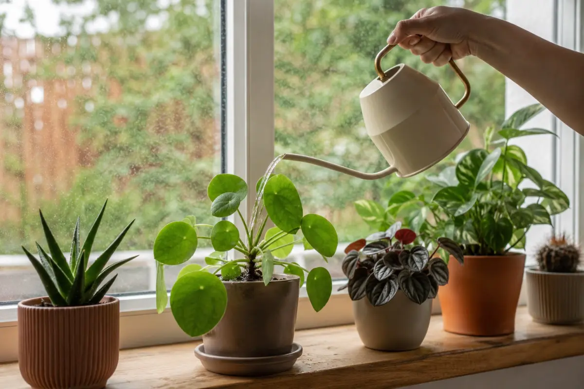 Watering indoor plants